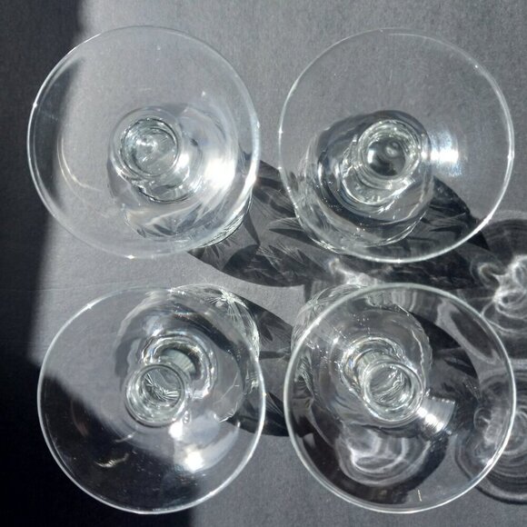 Crystal Liqueur Glasses Set of 4 Vintage Pinwheel Tulip Stemmed Glasses - Picture 7 of 9